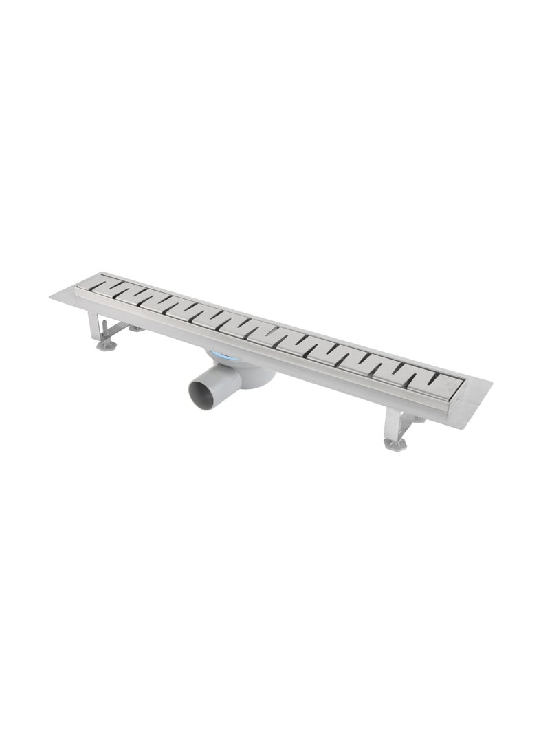 بيورا مصرف دش خطي ستانلس ستيل 304 بمخرج أفقي DN50 – قناة تصريف أرضية للحمام مع غطاء قابل للإزالة ومصيدة روائح وفلتر شعر وتصريف سريع 48 لتر في الدقيقة تصميم عصري متعدد المقاسات - Image 1